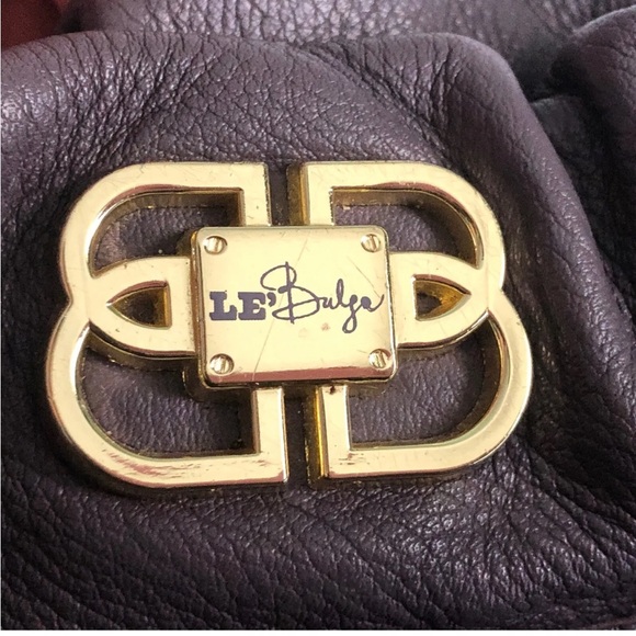 Le Bulga Lavender Ruffle Hobo Leather Shoulder Bag Made In Italy - Picture 3 of 16